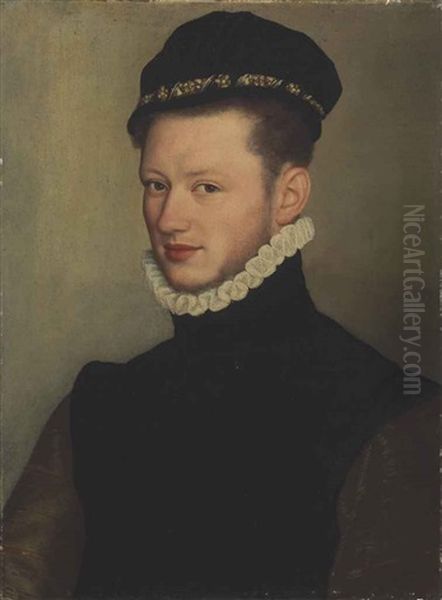 Portrait Of A Young Man, Bust-length Oil Painting by Bernardino Campi