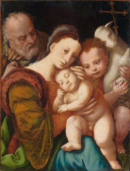 Sainte Famille Entouree De St. Jean-baptiste Oil Painting by Bernardino Campi