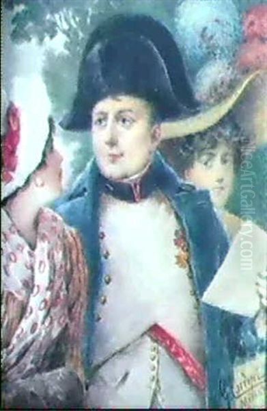 Napoleone Tra Due Gentildonne Oil Painting by Giacomo Campi