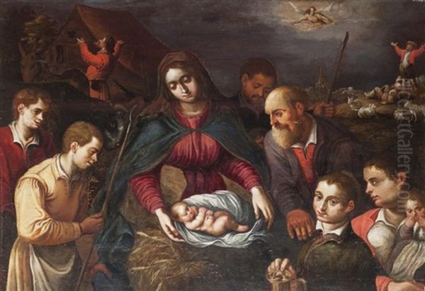 L'adoration Des Bergers Oil Painting by Giulio Campi