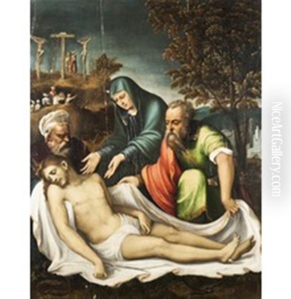 Compianto Sul Cristo Morto Oil Painting by Giulio Campi