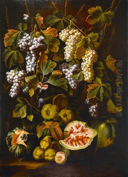 A Still Life With Fruit Oil Painting by Michelangelo di Campidoglio