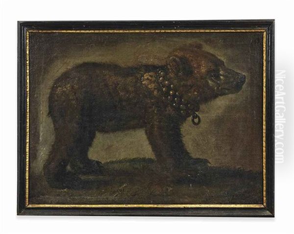 A Bear Cub With A Collar Oil Painting by Michelangelo di Campidoglio