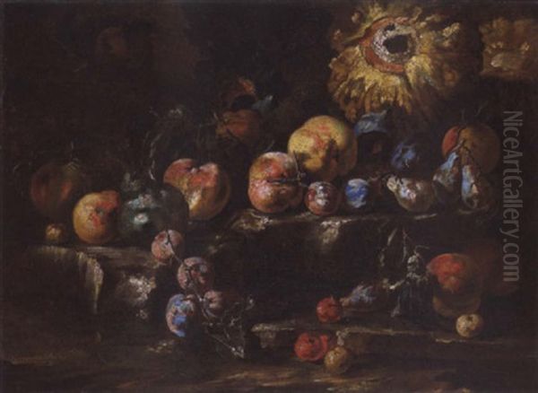 Nature Morte De Fruits Oil Painting by Michelangelo di Campidoglio