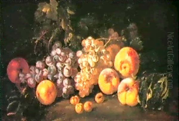 Due Nature Morte Di Frutta Oil Painting by Michelangelo di Campidoglio