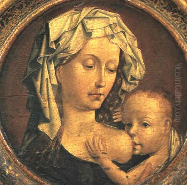 La Vierge Allaitant L'enfant Jesus Oil Painting by Robert Campin