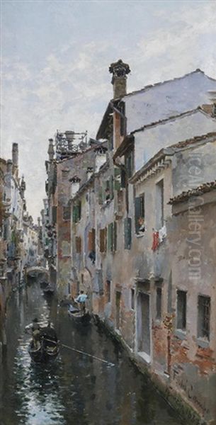 Venetian Backwaters Oil Painting by Federico del Campo