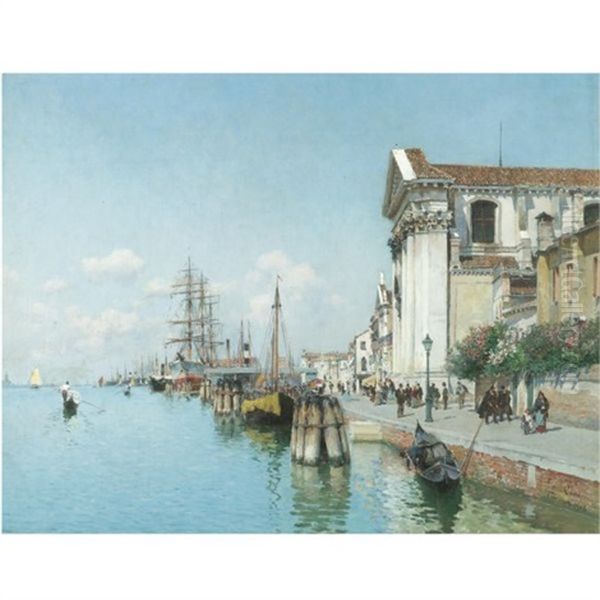 The Churches Of Ss Maria Della Visitazione And Ss Maria Del Rosario, Venice Oil Painting by Federico del Campo