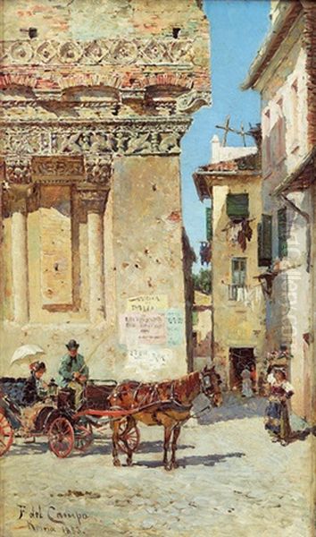 Strassenszene In Rom Oil Painting by Federico del Campo