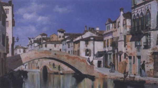 Canal A Murano Oil Painting by Federico del Campo