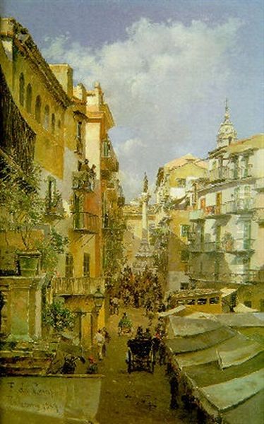 Calle De Palermo, Sicilia Oil Painting by Federico del Campo