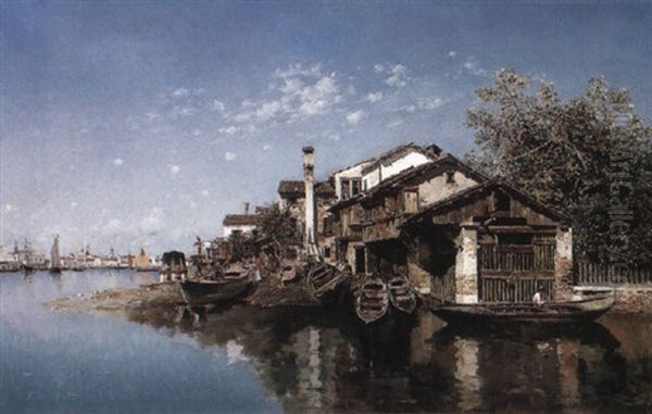 A Squero, Venice Oil Painting by Federico del Campo