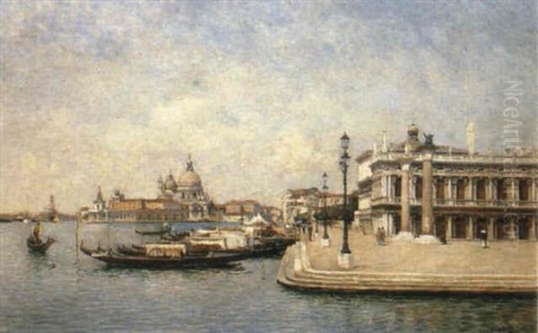 The Grand Canal Looking Towards Santa Maria Della Salute,   Venice Oil Painting by Federico del Campo