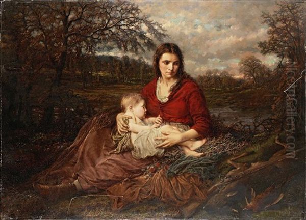 Mother And Child Oil Painting by Henry Campotosto