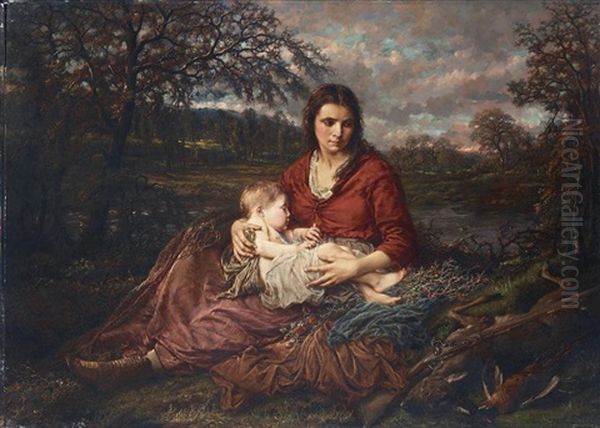 Mother And Child Oil Painting by Henry Campotosto