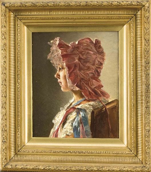 Portrait Eine Jungen Frau Mit Haube Oil Painting by Henry Campotosto