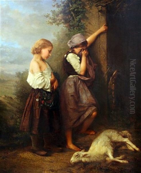 The Pet Lamb Oil Painting by Henry Campotosto