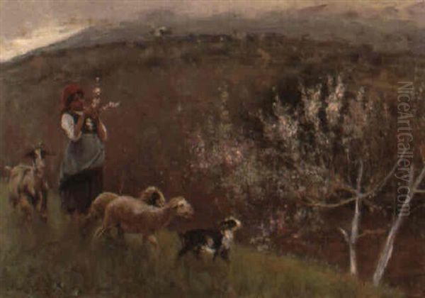 Primavera Nei Campi Oil Painting by Alceste Campriani