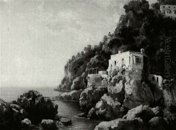 View Of Capri Oil Painting by Alceste Campriani