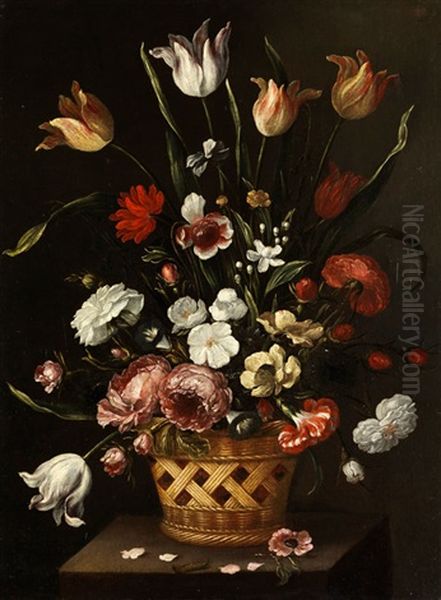 Fruhlingsblumen Oil Painting by Pedro de Camprobin