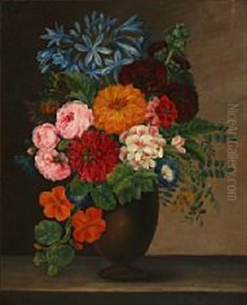 Still Life With Flowers In A Vase Oil Painting by Johannes Ludwig Camradt