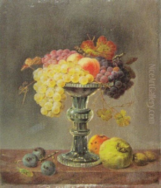 Stilleben Med Frukter Oil Painting by Johannes Ludwig Camradt