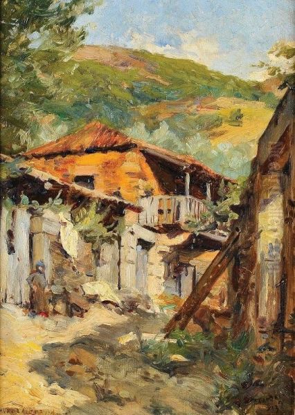 Vale De Aziraia (chaves) Oil Painting by Artur Alves Cardoso