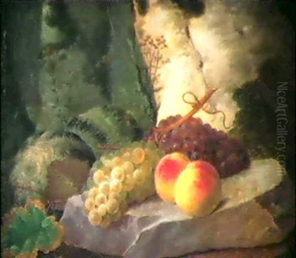 Still Life With Grapes, Melons And Peaches Oil Painting by Johannes Ludwig Camradt