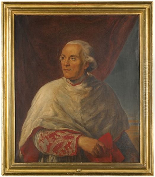 Portrait Of Cardinal Benedetto Naro (1744-1832), Half-length Oil Painting by Vincenzo Camuccini