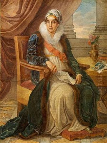 Portrait Of Countess Ekaterina P. Shuvalova, Nee Saltykova Oil Painting by Vincenzo Camuccini