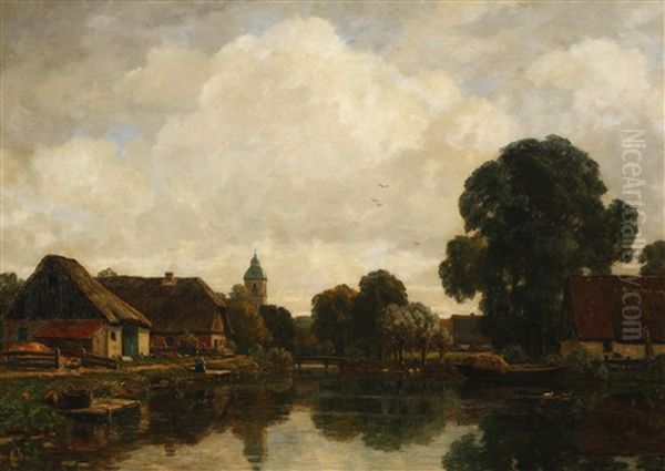 Dorflandschaft Oil Painting by Gilbert Von Canal