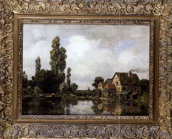 Pejzaz Z Mlynem Oil Painting by Gilbert Von Canal