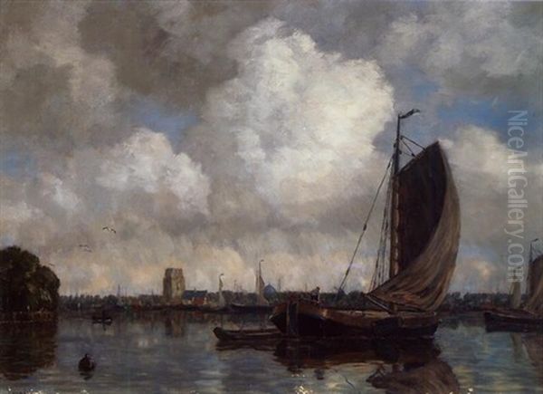 Segelschiffe Im Hafen Oil Painting by Gilbert Von Canal