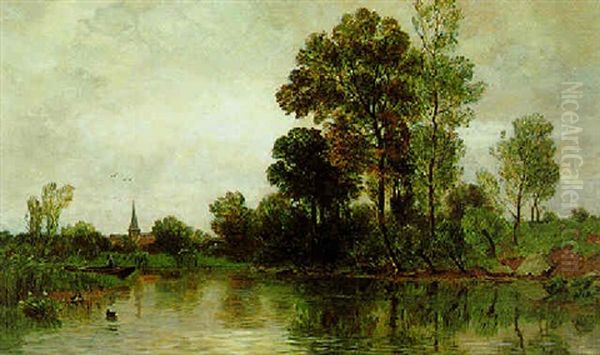 Fluslandschaft Oil Painting by Gilbert Von Canal