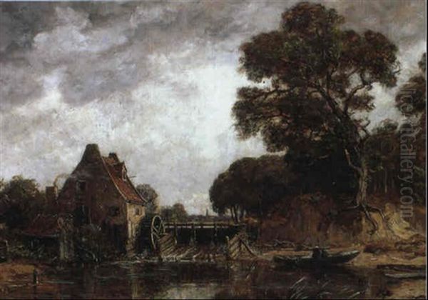 Muhle Am Flus Oil Painting by Gilbert Von Canal