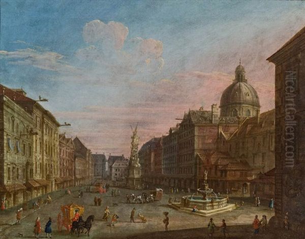 Blick Auf Den Graben In Wien Oil Painting by Giuseppe Canale