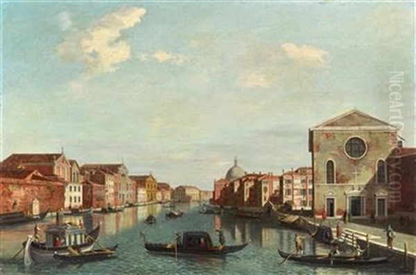 The Canal Grande Oil Painting by  Canaletto