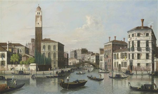 The Grand Canal, Venice, With San Geremia, Palazzo Labia, And The Entrance To The Cannareggio Oil Painting by  Canaletto