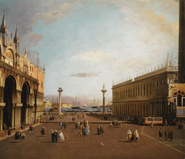 Venice, A View Of The Piazzetta Looking South Toward The Bacino Di San Marco Oil Painting by  Canaletto