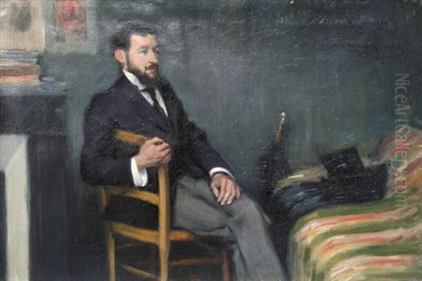 Portrait D'homme A La Chaise Oil Painting by Ricardo Canals y Llambi