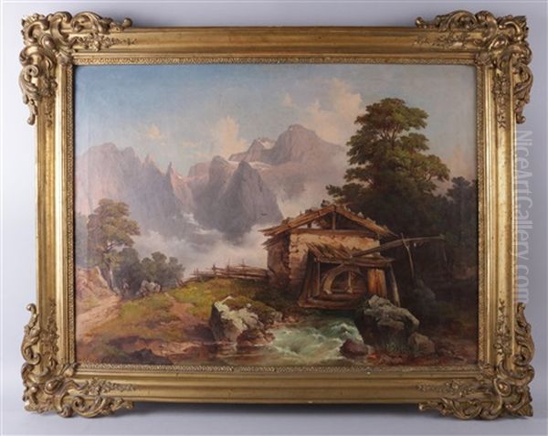 Gebirgslandschaft Mit Muhle Oil Painting by Jakob Canciani