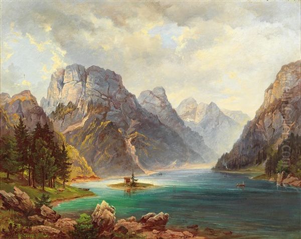 Blick Auf Den Raibler See Oil Painting by Jakob Canciani