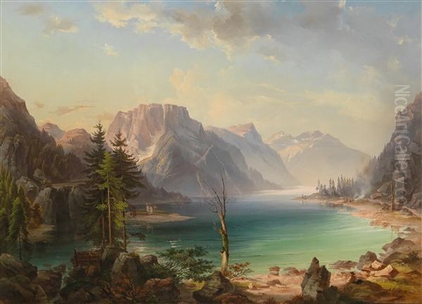 Ansicht Vom Raiblsee Oil Painting by Jakob Canciani