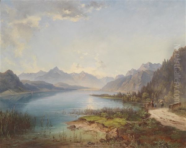 Partie Am Millstatter See Oil Painting by Jakob Canciani