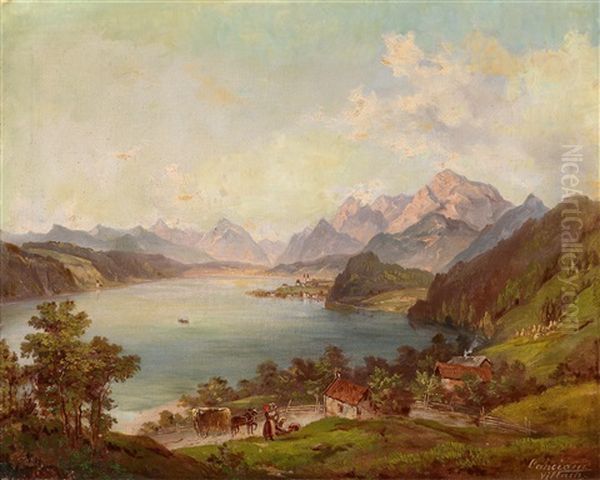 Motiv Vom Millstattersee, Karnten Oil Painting by Jakob Canciani