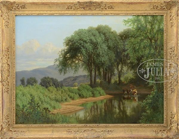 Pool In Wyoming Valley; Wilkesbarre, Pa Oil Painting by George E. Candee