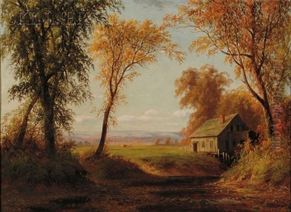 Connecticut Homestead Oil Painting by George E. Candee