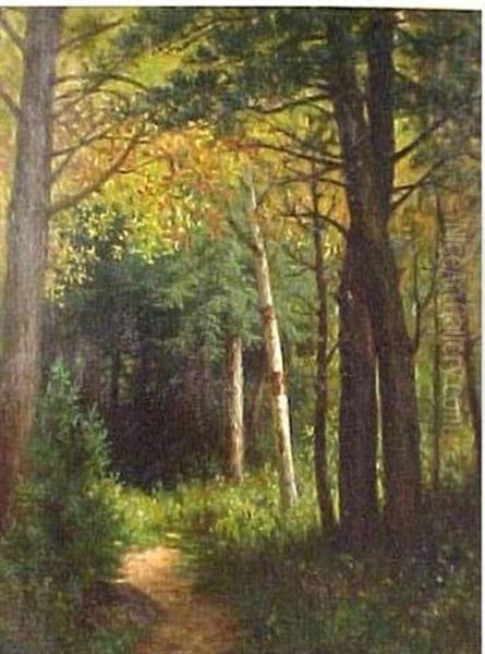 Wooded Path Oil Painting by George E. Candee