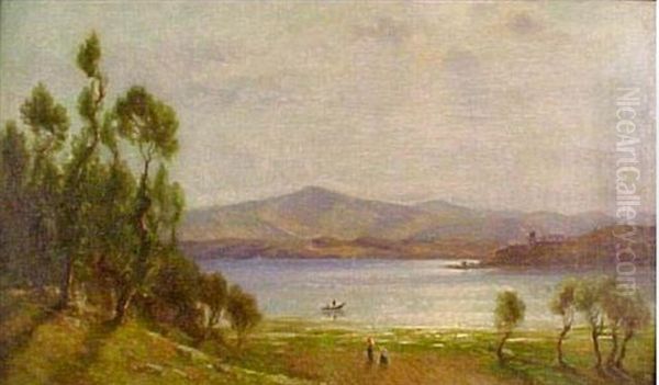 Mountain And Lake Oil Painting by George E. Candee