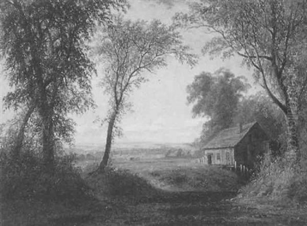 Connecticut Homestead Oil Painting by George E. Candee